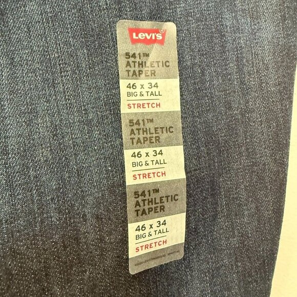 NWT Levi’s Mens Jeans 46x34 Big & Tall 541 Athletic Taper Blue Casual Stretch - Picture 10 of 11